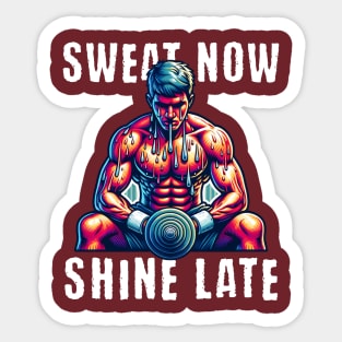 Sweat now, shine later Sticker